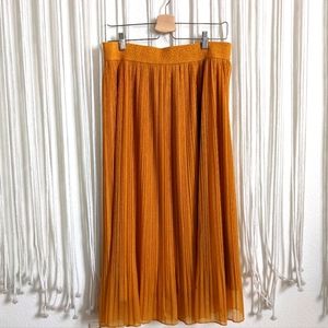 Andi + James Pleated Midi Boho Skirt